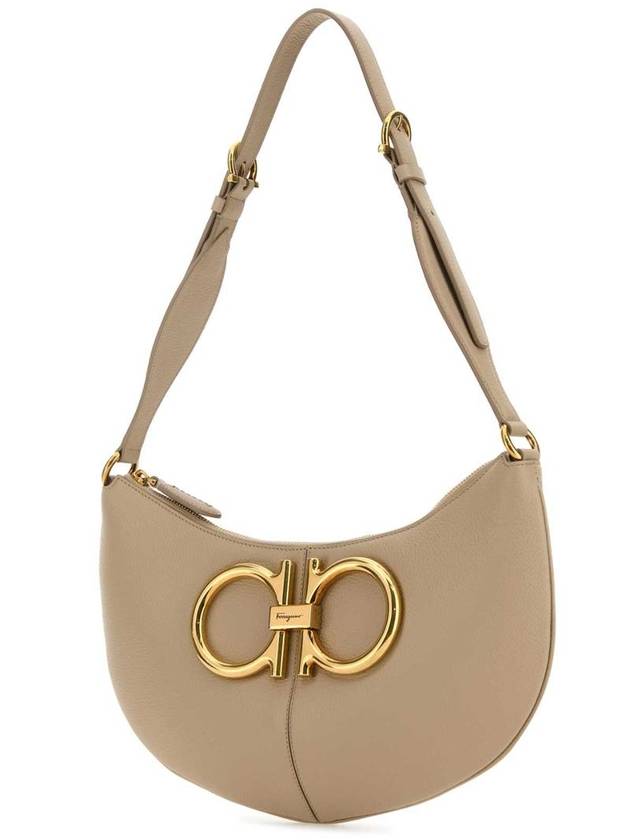 Maxi Gancini Shoulder Bag Beige - SALVATORE FERRAGAMO - BALAAN 3