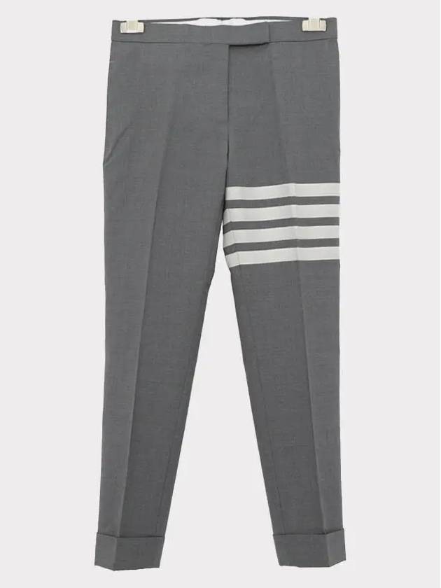 Men's Plain Weave 4 Bar Low Rise Skinny Straight Pants Grey - THOM BROWNE - BALAAN 4