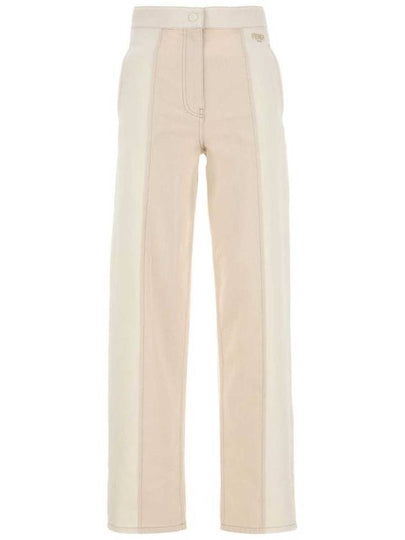 Two Tone Long Jeans White - FENDI - BALAAN 2