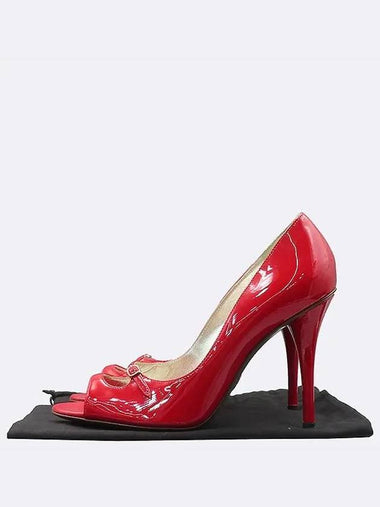 7592 Red color enamel open toe pumps women s shoes 250MM - DOLCE&GABBANA - BALAAN 1