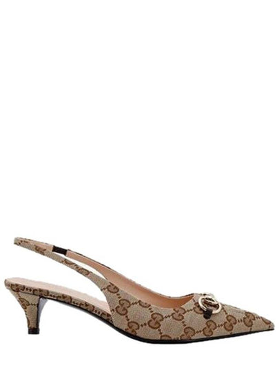 GG Low Slingback Heel Beige - GUCCI - BALAAN 2