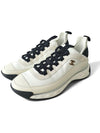 Mixed Fibers Velvet Calfskin Low Top Sneakers Ivory - CHANEL - BALAAN 2