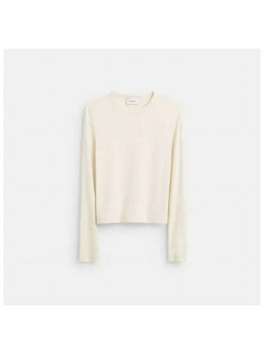 Ribbed Long Sleeve T-Shirt White - COACH - BALAAN 1