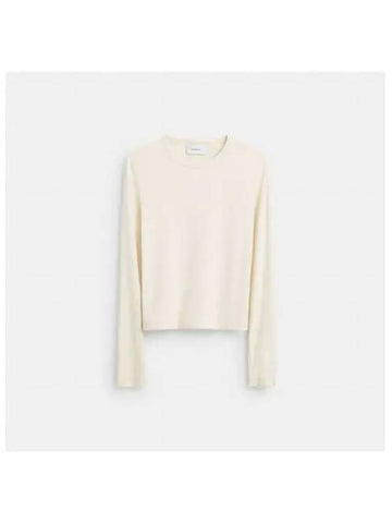 Ribbed Long Sleeve T-Shirt White - COACH - BALAAN 1