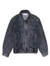 Biker washed denim jacketblack blue - SMITH ARMOR - BALAAN 2