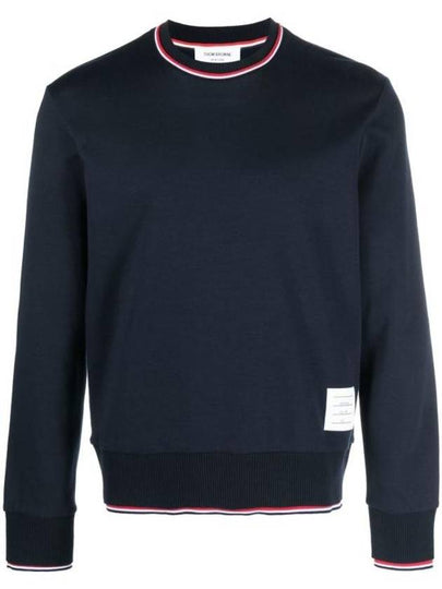 Logo Tab RWB Stripe Trimming Knit Top Navy - THOM BROWNE - BALAAN 2