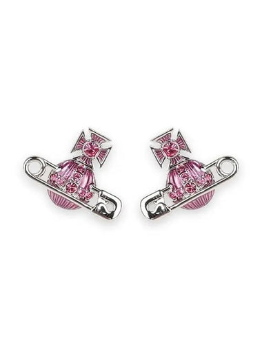 Women s KITTY Earrings Pink Silver 6201033P 02P448 P448 - VIVIENNE WESTWOOD - BALAAN 1