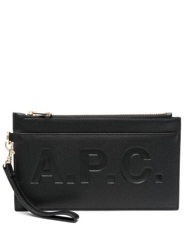 Debossed Logo Pouch Bag Black - A.P.C. - BALAAN 1