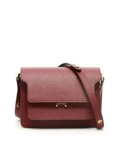 Saffiano Trunk Medium Shoulder Bag Burgundy - MARNI - BALAAN 2