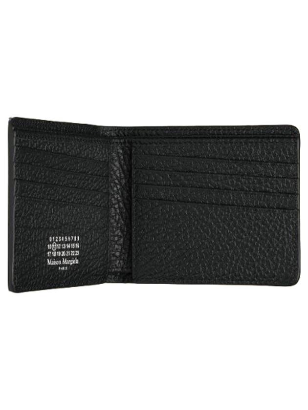 Stitched Leather Bifold Half Wallet Black - MAISON MARGIELA - BALAAN 6