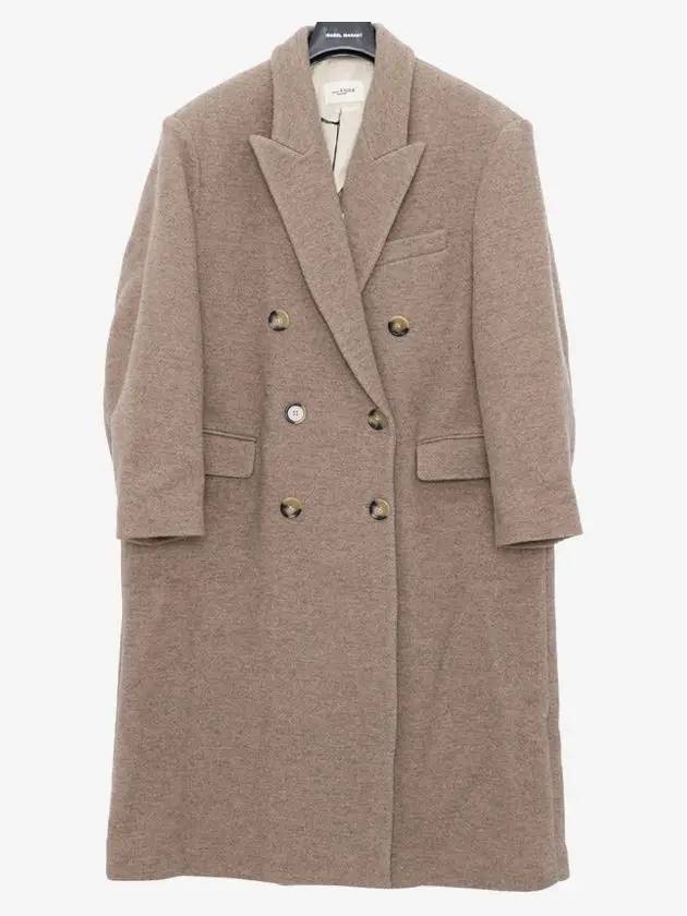 Double Breasted Coat Brown - ISABEL MARANT - BALAAN.