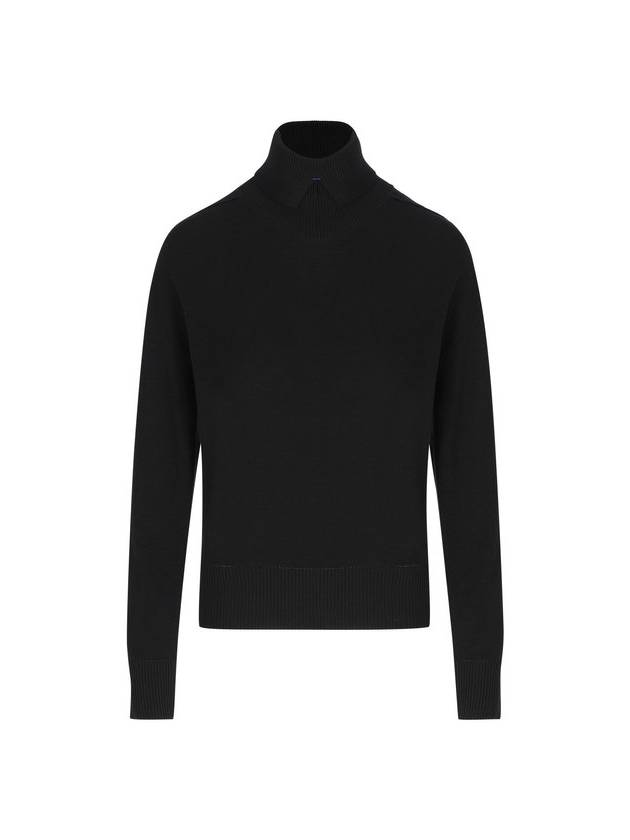 Rollneck Wool Knit Top Black - BURBERRY - BALAAN 1