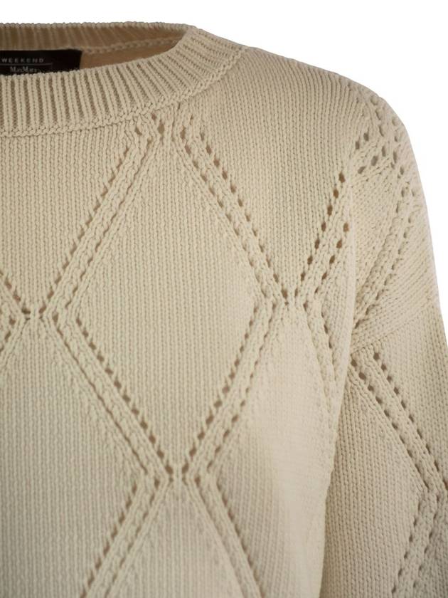 ABBOZZI - Oversize cotton lozenge sweater - WEEKEND MAX MARA - BALAAN 4