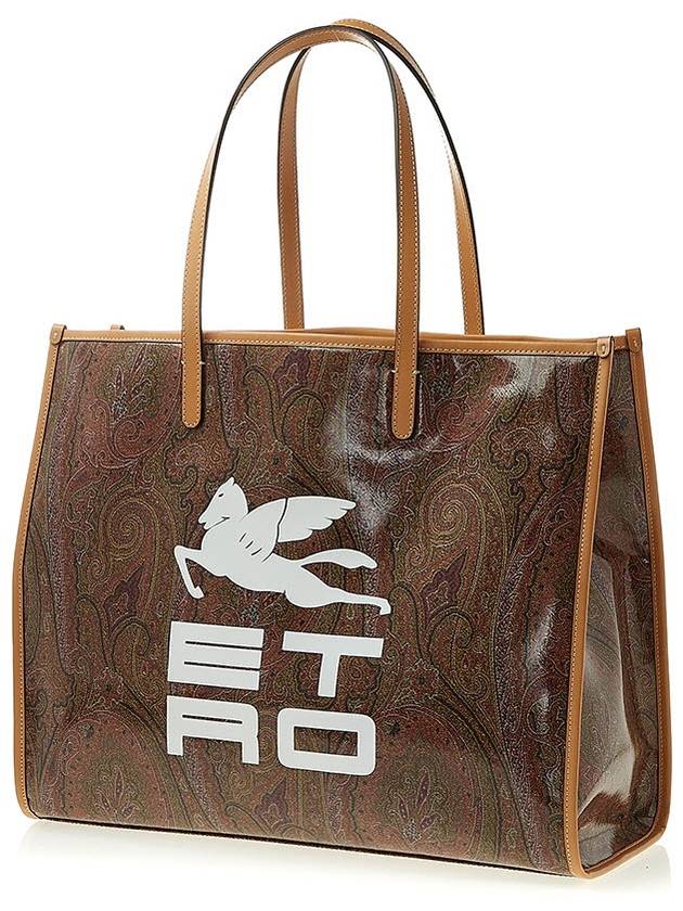 Paisley Print Logo Tote Bag Brown - ETRO - BALAAN 3