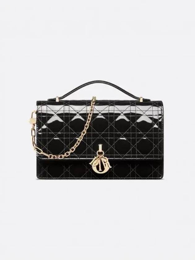 Miss Top Handle Patent Shoulder Bag Black - DIOR - BALAAN 2