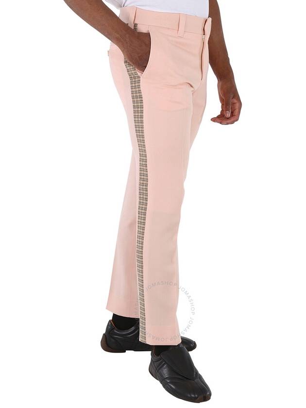 Burberry Men's Blush Pink Check Side Stripe Trousers, Brand Size 44 (Waist Size 29.5") - BURBERRY - BALAAN 2