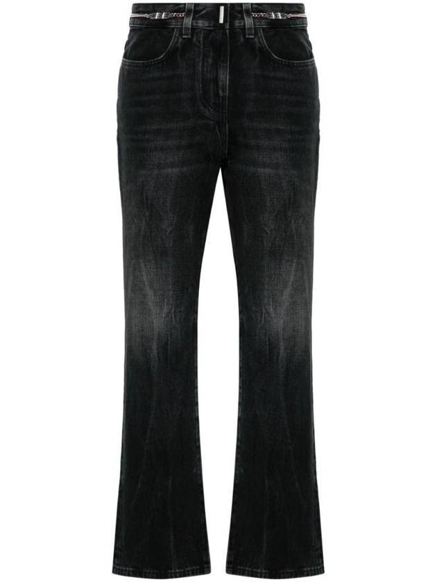 Chain Detail Denim Bootcut Jeans Black - GIVENCHY - BALAAN 1