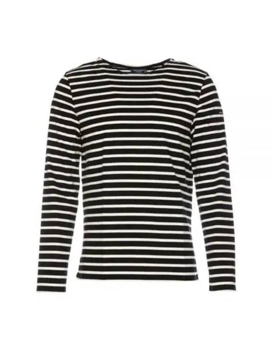 Minquiers Modern Stripe Long Sleeve T-Shirt Noir - SAINT JAMES - BALAAN 2