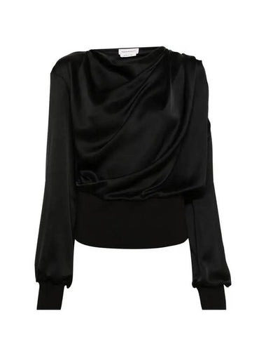 SS24 Silk Blouse Black 778165 QBAAE - ALEXANDER MCQUEEN - BALAAN 1