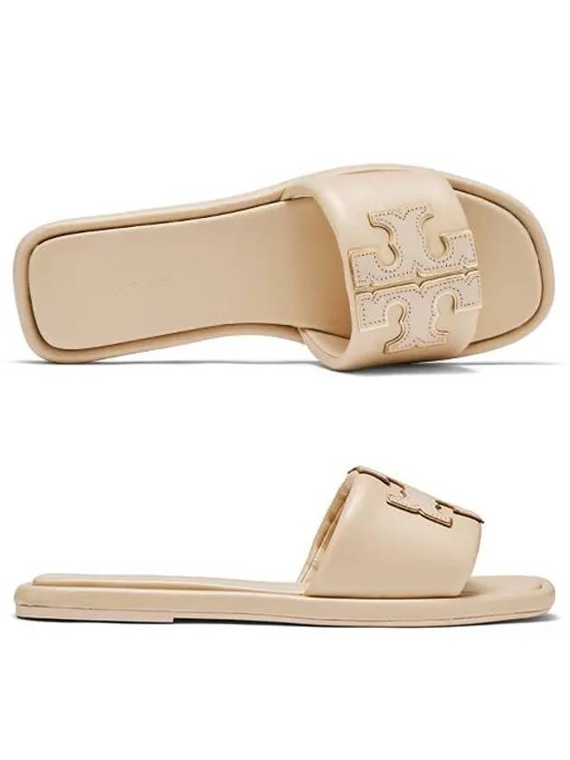 Double T Slide Slippers Beige - TORY BURCH - BALAAN 3