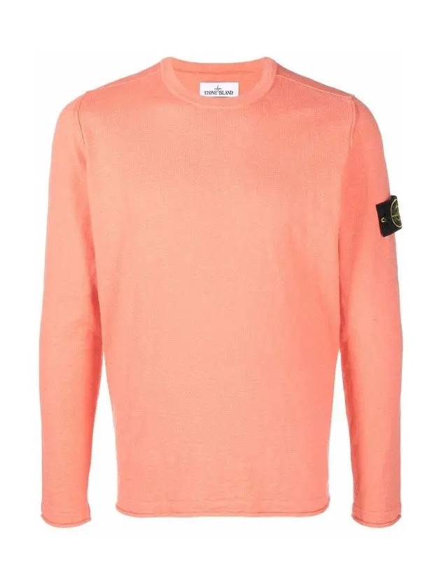 Wappen Patch Crew Neck Knit Top Orange - STONE ISLAND - BALAAN 3