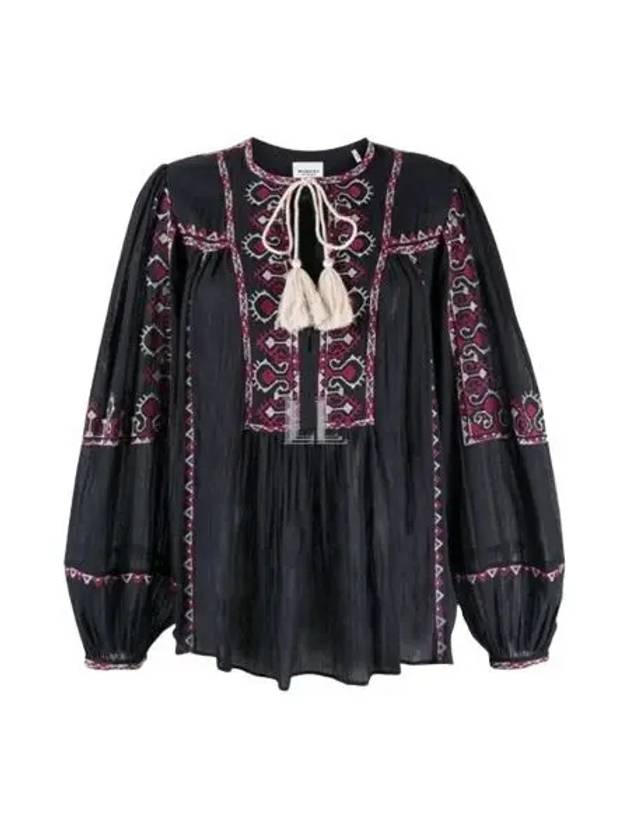 Kiledia Embroidery Blouse Black - ISABEL MARANT - BALAAN 2