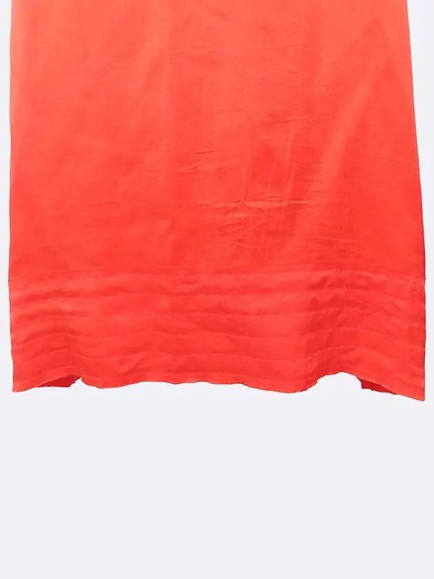 Red color 100 silk women s pocket long tee - LANVIN - BALAAN 4