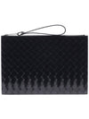 Intrecciato Medium Clutch Bag Black - BOTTEGA VENETA - BALAAN 2