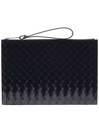 Intrecciato Medium Clutch Bag Black - BOTTEGA VENETA - BALAAN 2