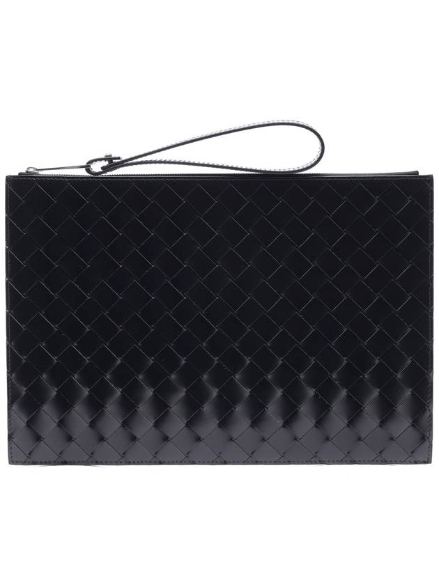 Intrecciato Medium Clutch Bag Black - BOTTEGA VENETA - BALAAN 3