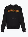 Embroidered Cotton Crewneck Sweatshirt Black - VERSACE - BALAAN 2