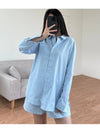 Pop Graffiti Oversized Shirt Sky Blue - STUSSY - BALAAN 6