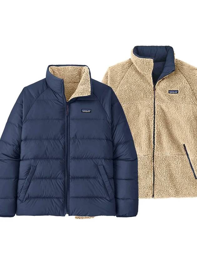 Silent Reversible Fleece Down Jacket Navy - PATAGONIA - BALAAN 2