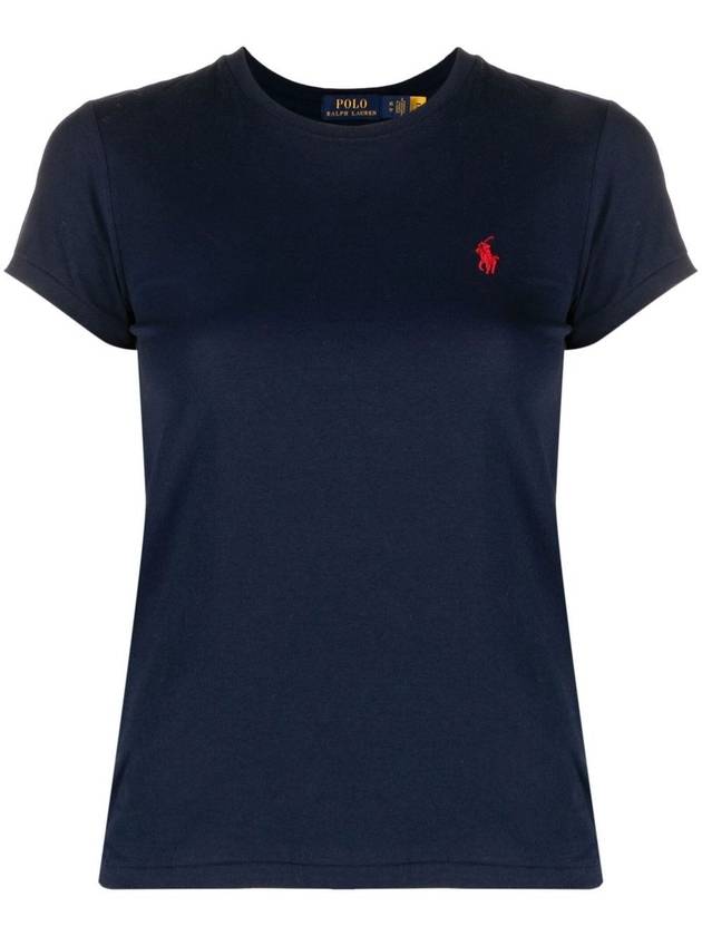 Embroidered Logo Cotton Short Sleeve T-Shirt Navy - POLO RALPH LAUREN - BALAAN 2