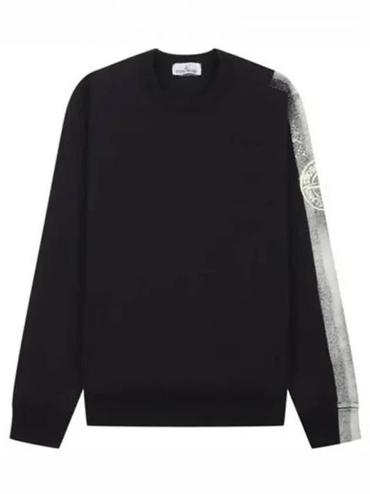 Washing Wappen Arm Logo Round Sweatshirt Black - STONE ISLAND - BALAAN 2