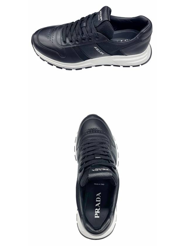 Vitello Soft Logo Leather Low Sneakers Black Shoes 4E3571 3L3F F0002 - PRADA - BALAAN 5