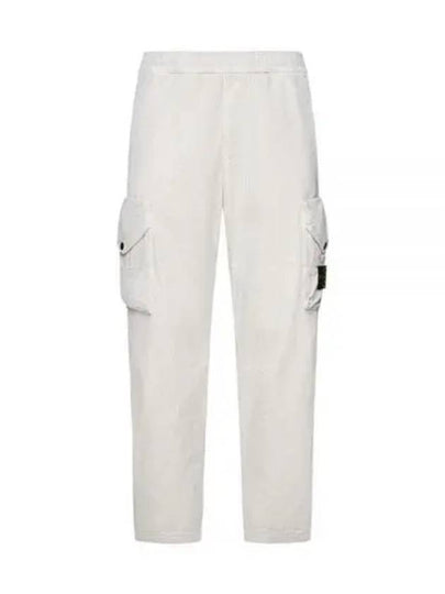 Corduroy Cotton Cargo Straight Pants Plaster - STONE ISLAND - BALAAN 2