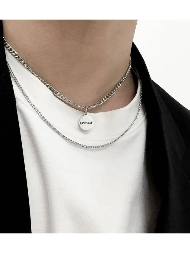 Chain Layered Daily Fashion Necklace Silver - BASSCLEF - BALAAN 5