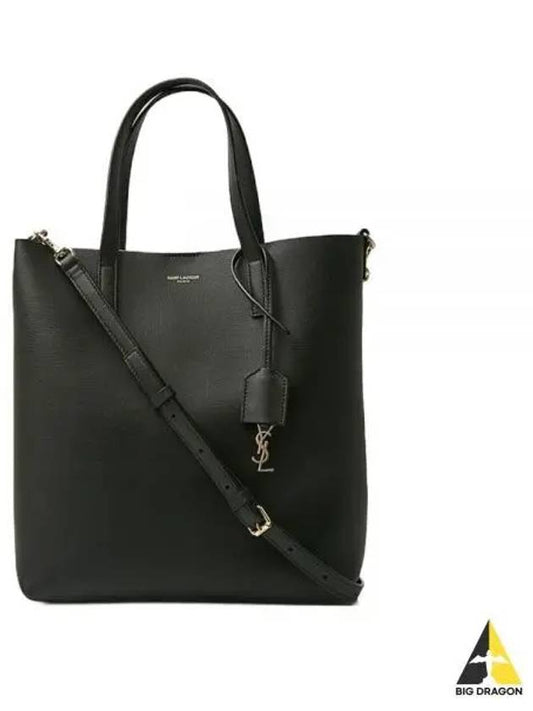 Shopping Toy Supple Leather Tote Bag Black - SAINT LAURENT - BALAAN 2