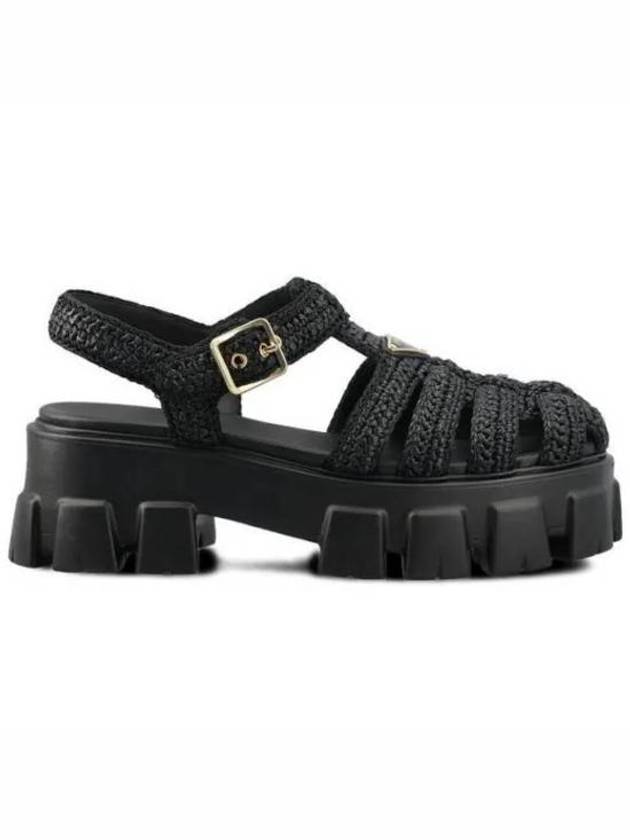 Monolith Crochet Cage Sandals Black - PRADA - BALAAN 2