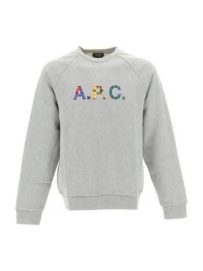 Shaun Tartan Check Logo Sweatshirt Heather Grey - A.P.C. - BALAAN 2