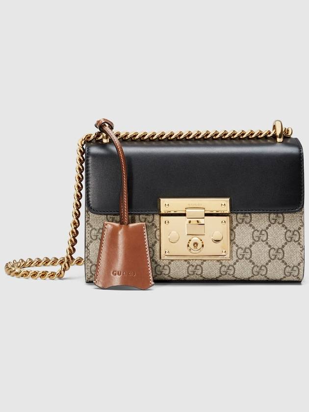 Padlock GG Supreme Small Canvas Shoulder Bag Beige Black - GUCCI - BALAAN 2