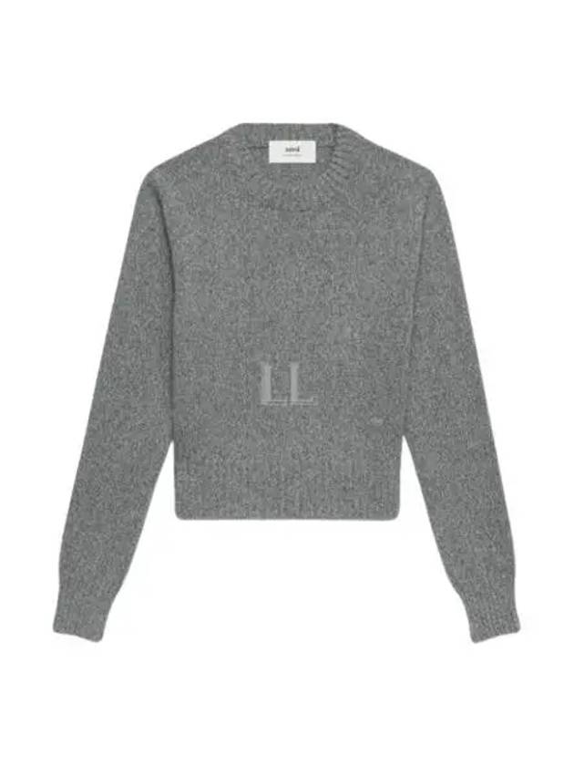 Heart Logo Cashmere Knit Top Grey - AMI - BALAAN 2