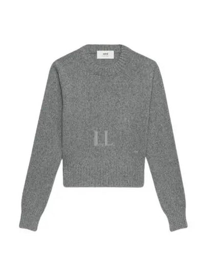 Heart Logo Cashmere Knit Top Grey - AMI - BALAAN 2