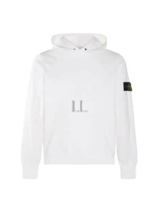 Compass Badge Cotton Hoodie White - STONE ISLAND - BALAAN 2