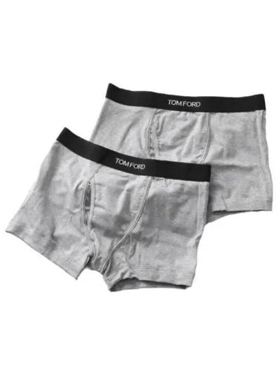 Men's Cotton Boxer Briefs Grey 2 Pack - TOM FORD - BALAAN 2