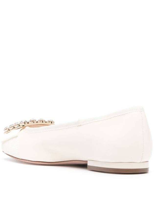 Très Vivier Crystal Buckle Flat Off White - ROGER VIVIER - BALAAN 5