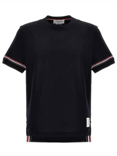 24SS Lightweight Cotton Short Sleeve TShirt MJS247AJ0129 - THOM BROWNE - BALAAN 2