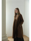 Kaisienne slim fit no collar slit wool embroidery stitch coat khaki brown - CAHIERS - BALAAN 5