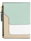 Color Block Leather Half Wallet Green - MARNI - BALAAN 3